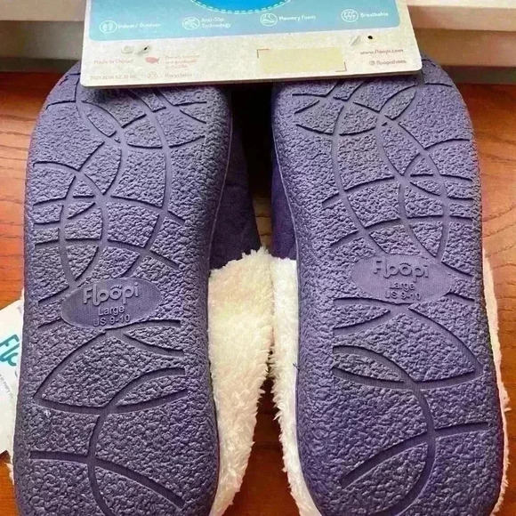 Floppi Indoor/Outdoor Woman’s Faux Suede Clogs Slippers Purple Large (9-10) - Picture 5 of 5